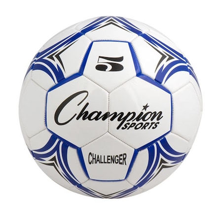 Champion Sports Challenger Series Soccer Ball, Royal & White - Size 5 CH5BL